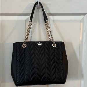 Kate Spade Briar Lane Quilted Willis Black Leather Tote